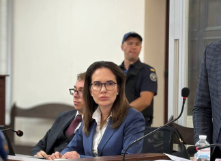 Iryna Mudra during a hearing at the High Anti-Corruption Court