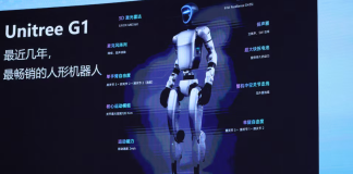 The Unitree humanoid robot during a demonstration