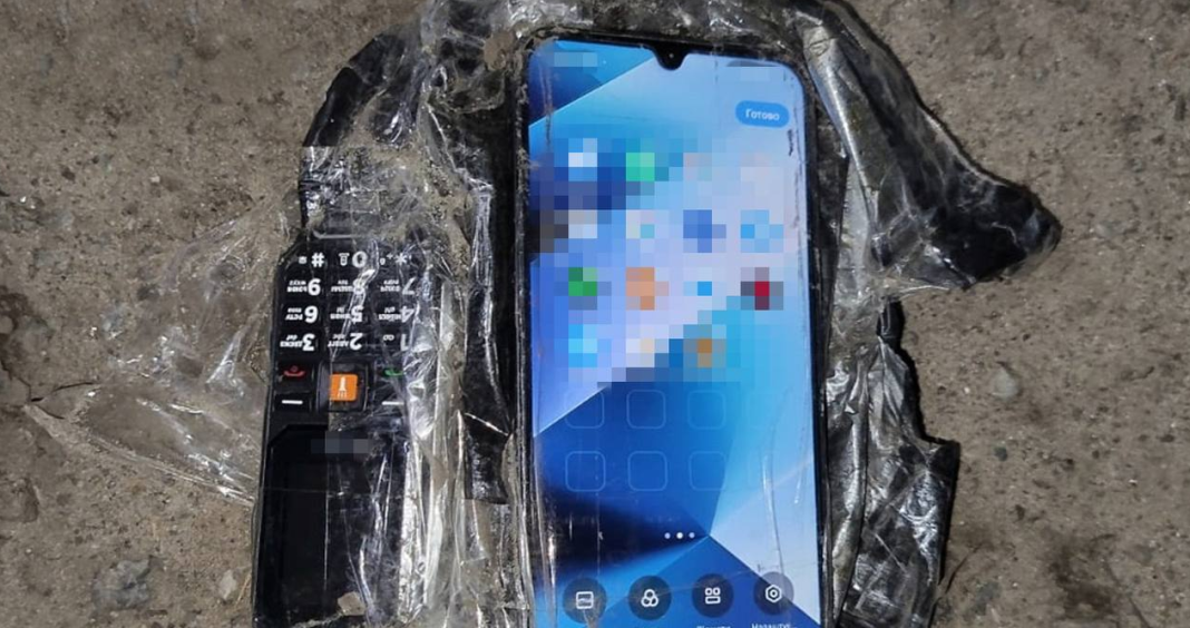 An explosive device containing a mobile phone