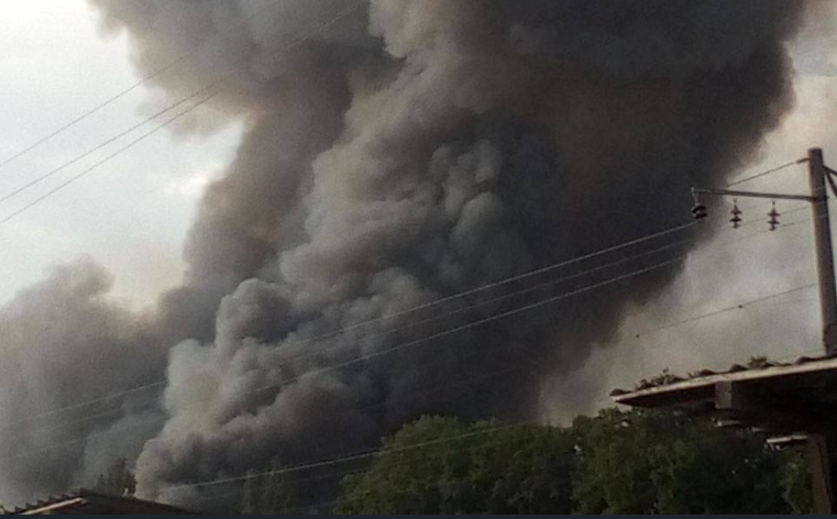 Fire at a large logistics complex Fire at a large logistics complex in the Kyiv region following a Russian attack
