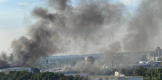Густий дим над Бєлгородом після серії вибухів 30 серпня