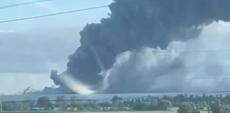 Fire at the Wildberries warehouse in Krasny Bor following a drone attack