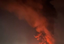 A Rozetka warehouse in Brovary was hit by a ballistic strike Fire following an attack on the Rozetka warehouse in Brovary