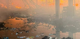 A book warehouse in Kharkiv destroyed by a Russian attack