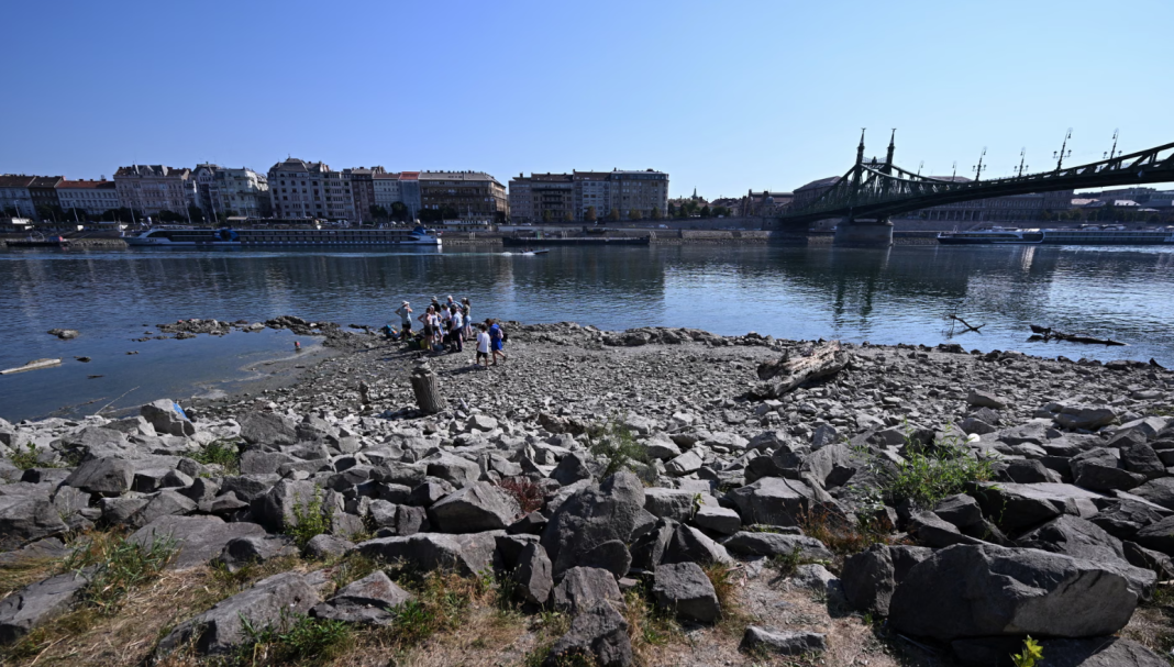 A dried-up riverbed A dried-up riverbed during a heatwave in Europe