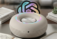 Conceptual image of OpenAI’s ring-shaped AI speaker