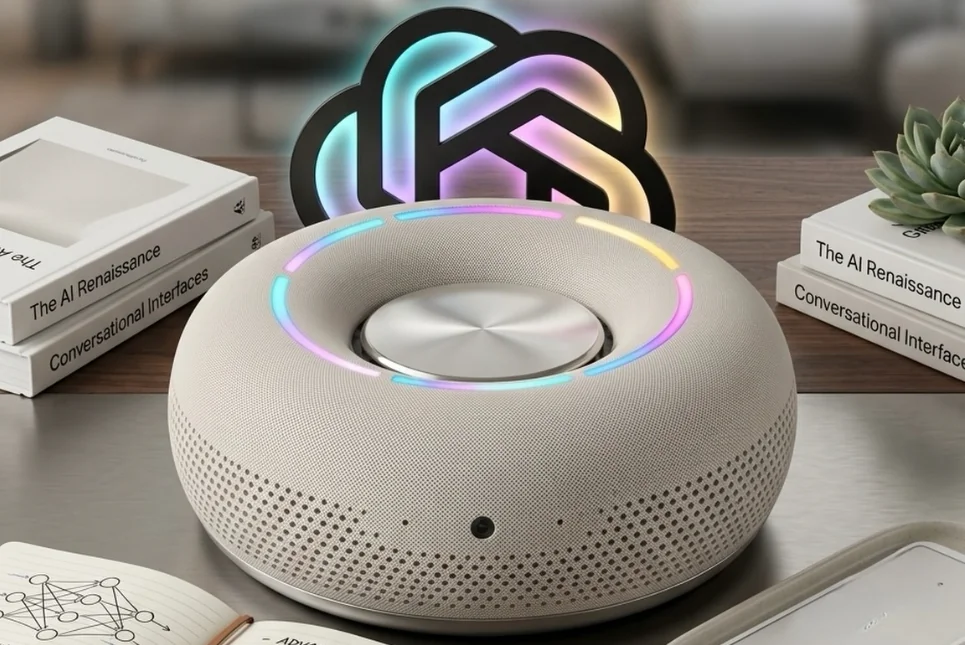 Концептуальне зображення кільцеподібного AI-спікера OpenAI