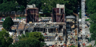 The White House in Washington, where a legal dispute over the ballroom project is ongoing