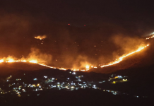 A fire in a wooded area in southern Lebanon