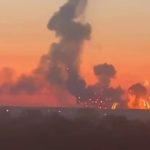 Warehouses in the Bucha district are on fire following the Russian Federation’s attack