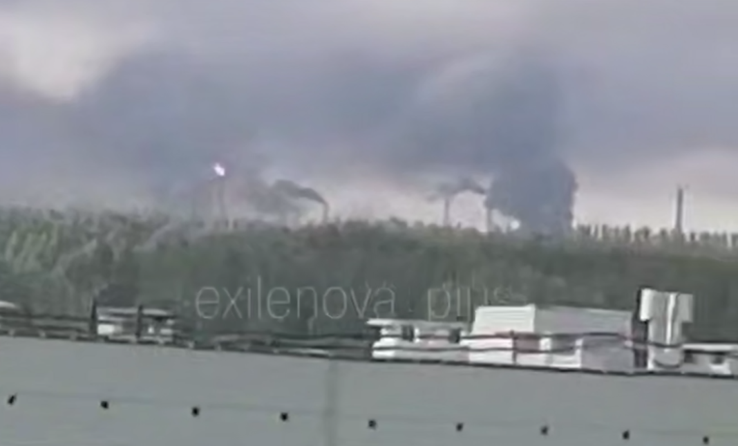 Nizhnekamsk Fire in Nizhnekamsk following a large-scale drone attack