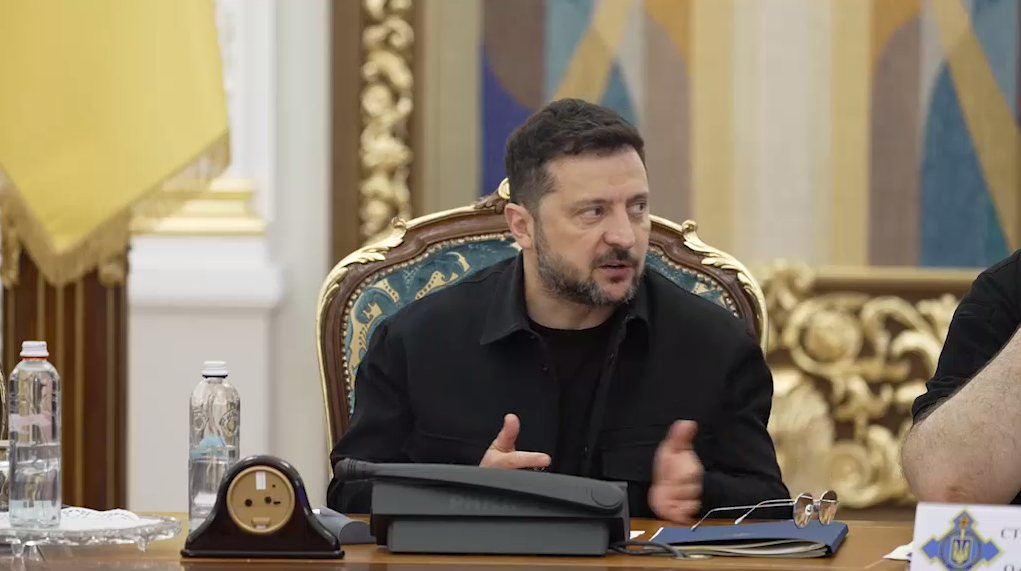 Volodymyr Zelenskyy, National Security and Defence Council Volodymyr Zelenskyy during a meeting of the National Security and Defence Council
