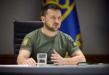 Volodymyr Zelenskyy during an interview with CNN in Kyiv