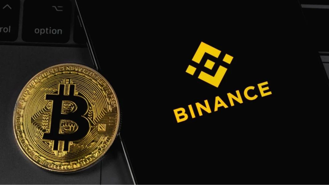 The Binance cryptocurrency exchange logo on a smartphone screen