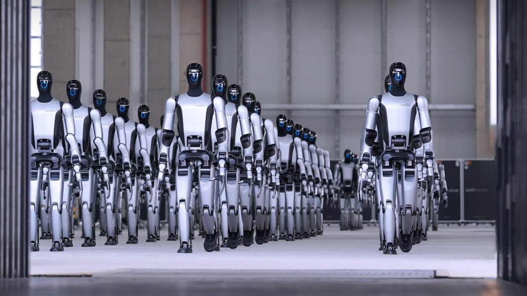 The Unitree humanoid robot during a demonstration