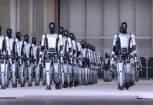 Unitree shares rose nearly sixfold on their debut in Shanghai The Unitree humanoid robot during a demonstration