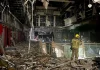 A shopping centre building damaged following a Russian strike