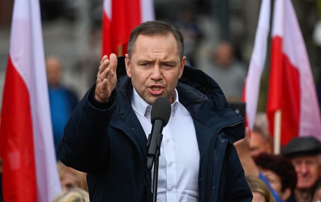 Президент Польщі Кароль Навроцький під час виступу