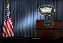 The Pentagon has given defence companies 21 days to draw up plans to increase arms production The Pentagon’s briefing room in Washington