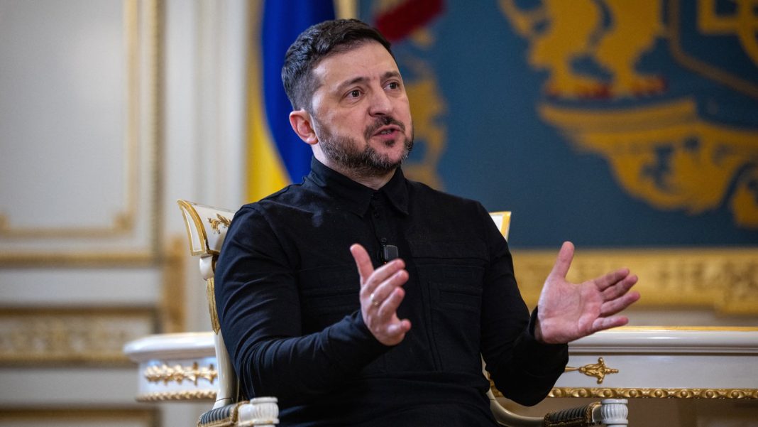 Volodymyr Zelenskyy during his address Volodymyr Zelenskyy during his address