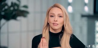 Оля Полякова під час інтерв’ю