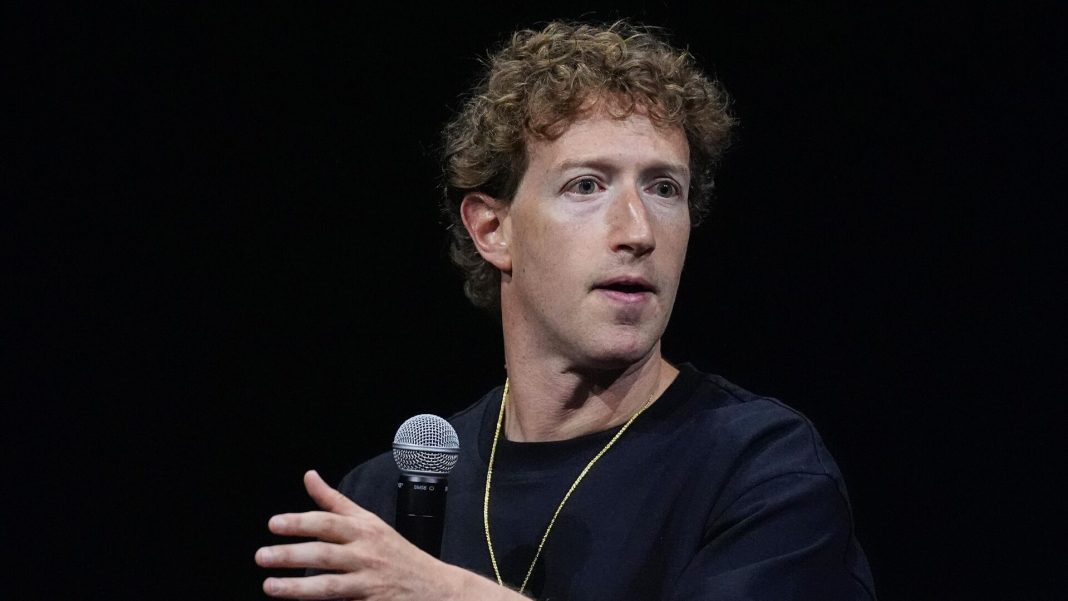 Mark Zuckerberg during his speech Mark Zuckerberg during a speech on the future of Meta’s super-intelligent AI