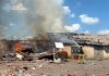 Росія ударила по Донеччині: у Слов’янську поранений чоловік Рятувальники гасять пожежу після російського удару на Донеччині