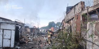 Rescue workers from the State Emergency Service are dealing with the aftermath of the Russian attack on Sumy