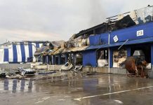 Epicentre’s fulfilment centre, destroyed by a missile strike«