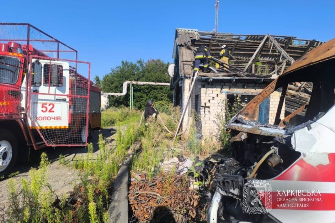 A damaged residential building in the Kharkiv region A residential building in the Kharkiv region damaged by a Russian strike