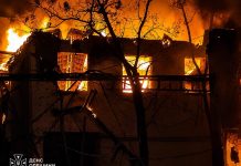 Russian drones destroyed a shoe factory building in the Odesa region Fire following a Russian drone attack on the Odesa region