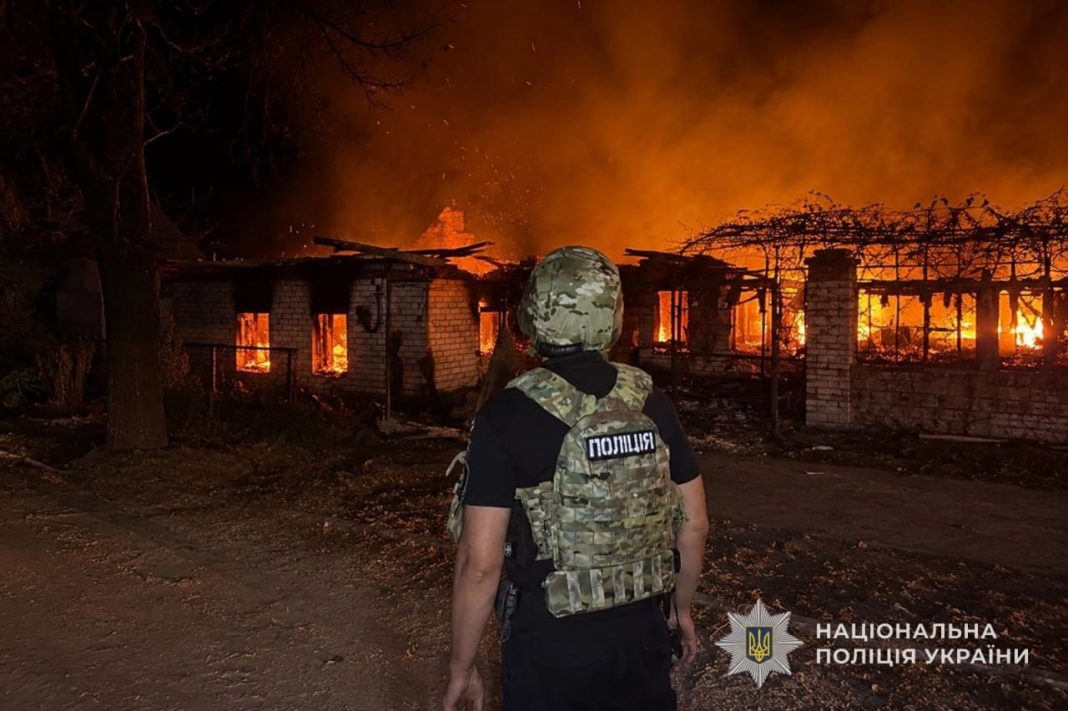 Police officers in the Sumy region Police officers are documenting the aftermath of the Russian attack in the Sumy region