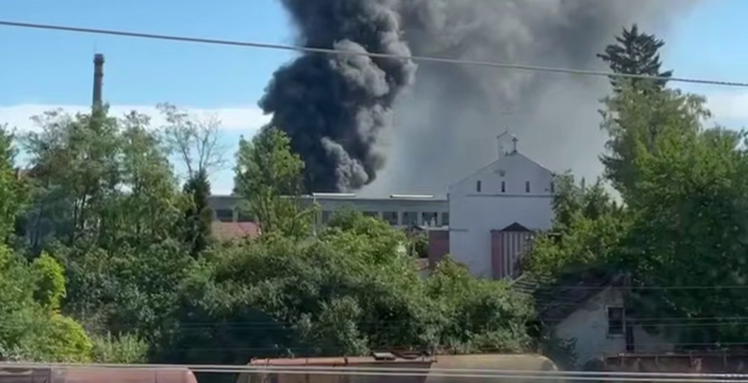 Fire at the Iskra factory in Lviv on 22 August