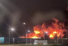A major fire at the «Logister» warehouse near Kolpino