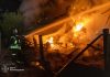 Fire in Kharkiv following a strike by a Russian jet-powered drone