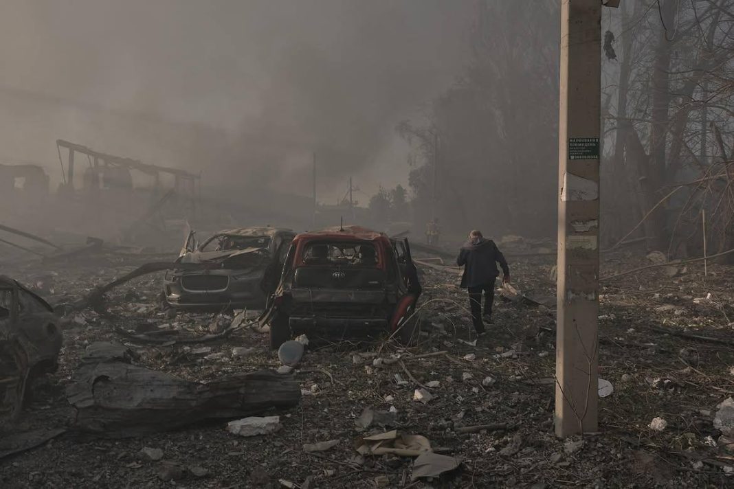 Explosions in the Bucha district The scene of the tragedy in the Bucha district