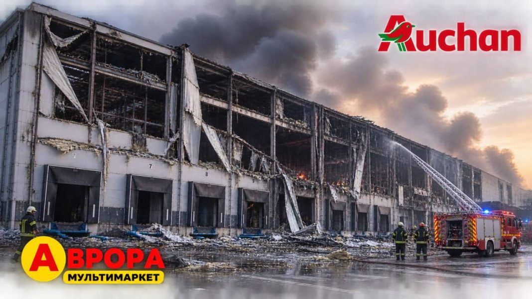 Логістичний об’єкт Auchan Логістичний об’єкт Auchan у Борисполі після російської атаки