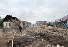 An area of the Zaporizhzhia region damaged as a result of Russian shelling