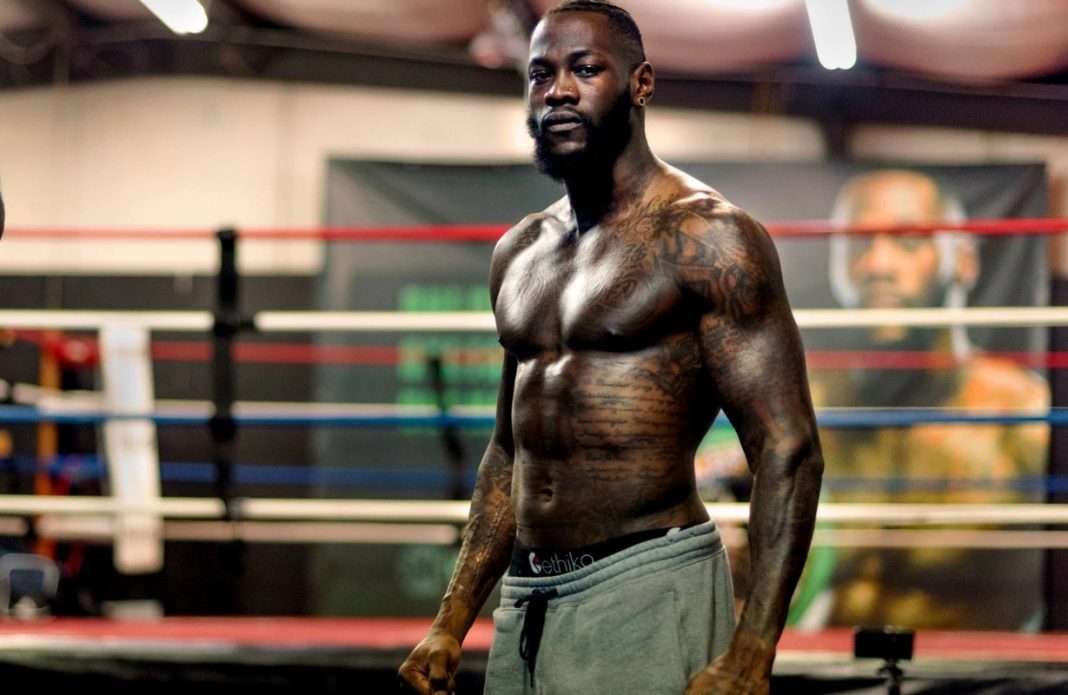 Deontay Wilder during training