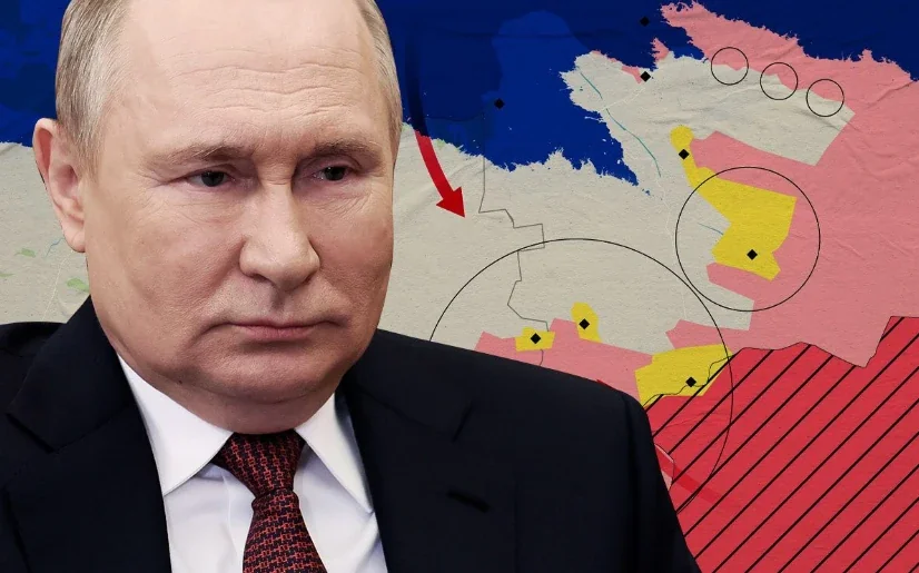 Путін на фоні карти Росію звинувачують в диверсіях на оборонні заводи Європи