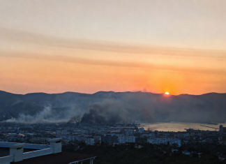Fires in Novorossiysk following a night-time drone attack