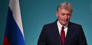 Dmitry Peskov during a briefing in Moscow