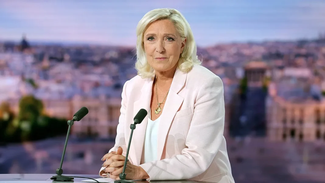 Marine Le Pen Marine Le Pen during a television interview in France