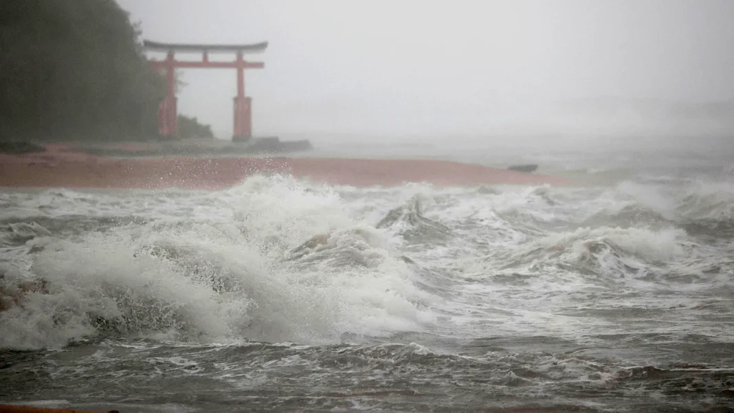 Duzhuan Rain clouds over the Japanese coast as Typhoon «Duzhuan» approaches»