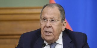 Sergey Lavrov during a statement on negotiations with Ukraine