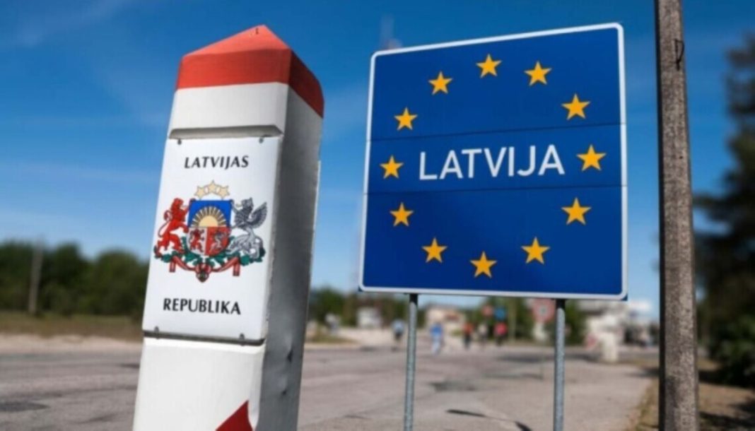Стовп на кордоні Латвії Ділянка східного кордону Латвії