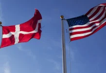Trump has announced an open-ended security agreement with Denmark and Greenland The flags of the USA and Denmark