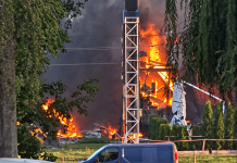 Fire following the Russian attack on Kyiv