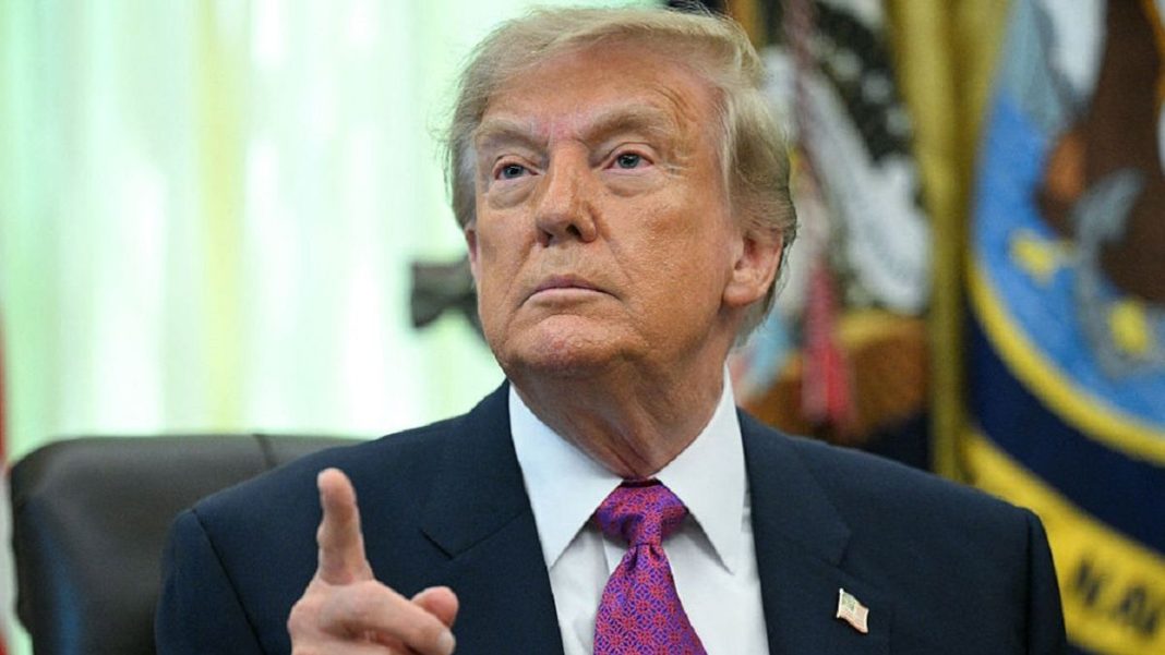 US President Donald Trump during a speech