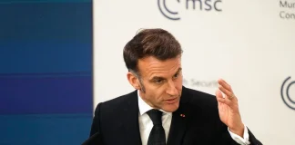 Emmanuel Macron during a statement on France’s security